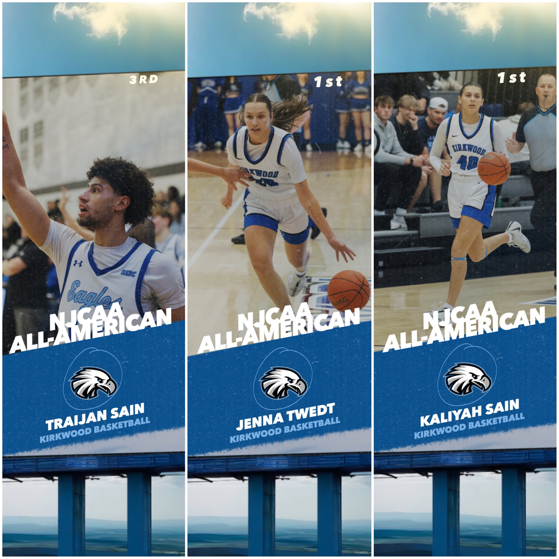 Three Kirkwood Standouts Earn All-American Honors