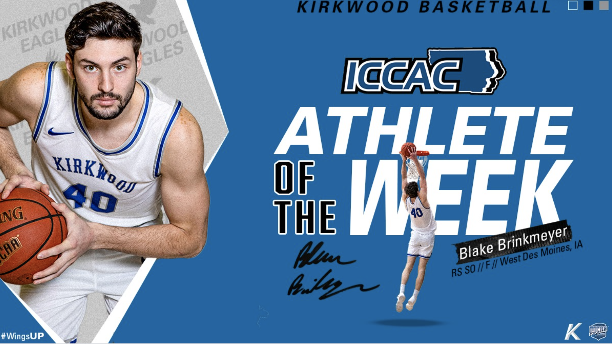 Blake Brinkmeyer named ICCAC Athlete of the Week
