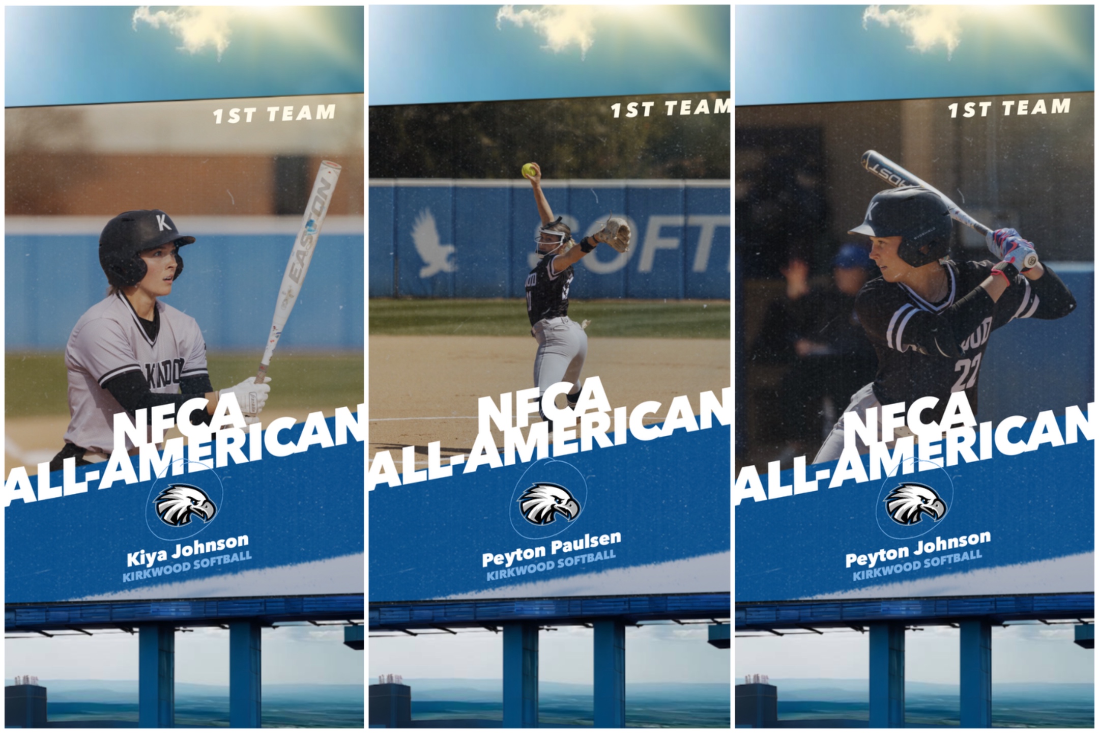 Three Kirkwood Softball Players Named 2024 NJCAA DII NFCA All-Americans